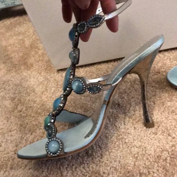 Beautiful Gianmarco Lorenzi aqua heels - Picture 4 of 8